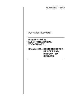 AS 1852.521: 12/31/1987 International electrotechnical vocabulary – Semiconductor devices and integrated circuits