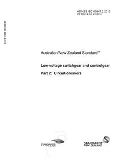 AS/NZS IEC 60947.2: 06/29/2015 Low-voltage switchgear and controlgear, Part 2: Circuit-breakers