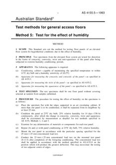 AS 4155.5: 01/01/1993 Test methods for general access floors, Method 5: Test for the effect of humidity