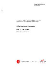 AS/NZS 2908.2: 05/12/2000 Cellulose-cement products, Part 2: Flat sheets