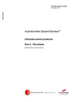 AS/NZS 2908.2: 05/12/2000 Cellulose-cement products, Part 2: Flat sheets