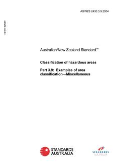 AS/NZS 2430.3.9: 05/20/2004 Classification of hazardous areas, Part 3.9: Examples of area classification – Miscellaneous