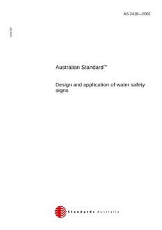 AS 2416: 01/01/2002 Design and application of water safety signs