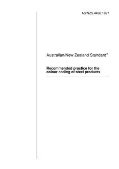 AS/NZS 4496: 11/05/1997 Recommended practice for the colour coding of steel products