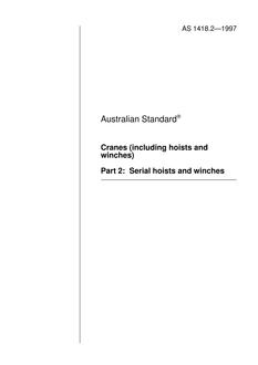 AS 1418.2: 01/05/1997 Cranes (including hoists and winches), Part 2: Serial hoists and winches