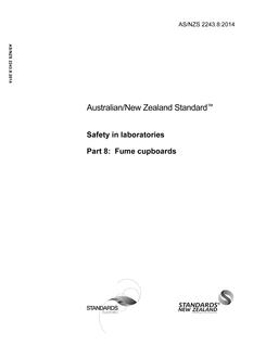 AS/NZS 2243.8: 01/31/2014 Safety in laboratories, Part 8: Fume cupboards