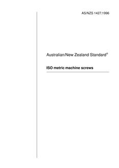 AS/NZS 1427: 09/05/1996 ISO metric machine screws