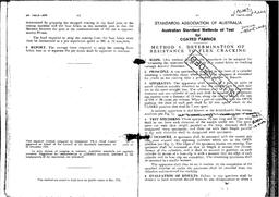 AS 1441.6: 01/01/1973 Methods of test for coated fabrics, Method 6: Determination of resistance to flex cracking