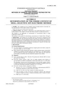 AS 2300.2.3: 12/31/1980 Methods of chemical and physical testing for the dairying industry, Method 2.3: Liquid milks – Determination of the iodide content of milk – Selective ion electrode method