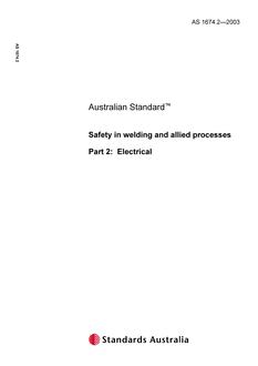 AS 1674.2: 01/01/2003 Safety in welding and allied processes – Electrical