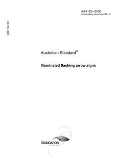 AS 4192: 08/28/2006 Illuminated flashing arrow signs