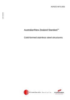 AS/NZS 4673: 11/09/2001 Cold-formed stainless steel structures