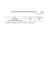 AS 2508.10.001: 12/31/1985 Safe storage and handling information card – Pesticides