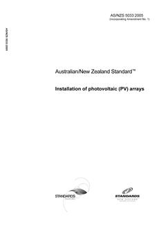 AS/NZS 5033: 05/19/2005 Installation of photovoltaic (PV) arrays
