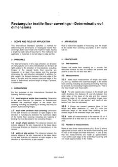 AS/NZS 2111.20: 08/05/1996 Textile floor coverings – Tests and measurements, Method 20: Rectangular textile floor coverings – Determination of dimensions