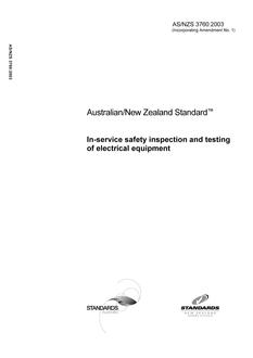 AS/NZS 3760: 01/01/2003 In-service safety inspection and testing of electrical equipment