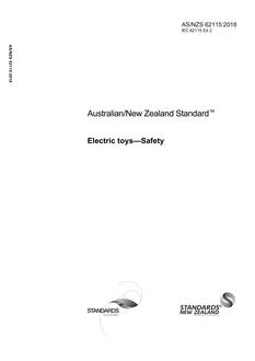 AS/NZS 62115: 06/29/2018 Electric toys – Safety