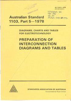 AS 1103.5: 12/31/1977 Diagrams, charts and tables for electrotechnology, Part 5: Preparation of interconnection diagrams and tables
