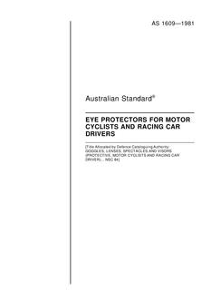 AS 1609: 12/31/1980 Eye protectors for motor cyclists and racing car drivers