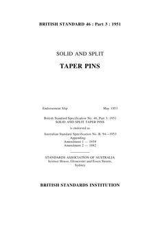 AS B94: 01/01/1953 Solid and split taper pins