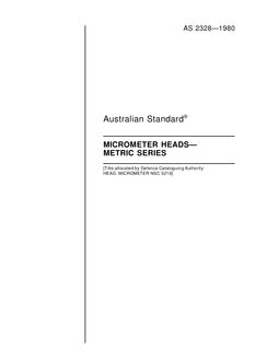 AS 2328: 12/31/1979 Micrometer heads – Metric series