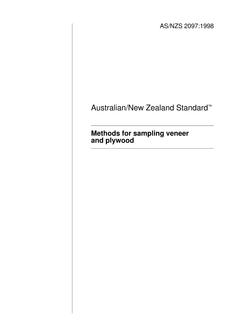 AS/NZS 2097: 08/05/1998 Methods for sampling veneer and plywood