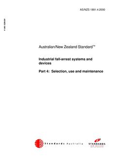 AS/NZS 1891.4: 08/21/2000 Industrial fall-arrest systems and devices, Part 4: Selection, use and maintenance