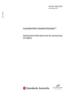 AS/NZS 3863: 07/10/2002 Galvanized mild steel wire for armouring of cables