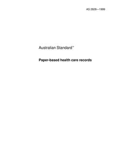 AS 2828: 01/01/1999 Paper-based health care records
