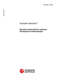AS 4651: 01/01/2004 Standard metamodel for software development methodologies