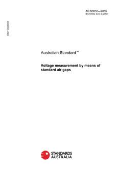 AS 60052: 01/01/2005 Voltage measurement by means of standard air gaps