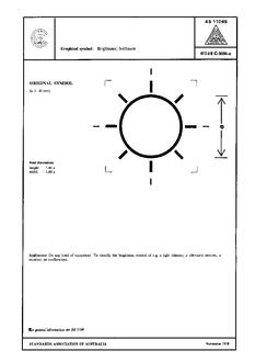 AS 1104S (5056): 01/01/1978 Informative symbols for use on electrical and electronic equipment – Brightness; brilliance