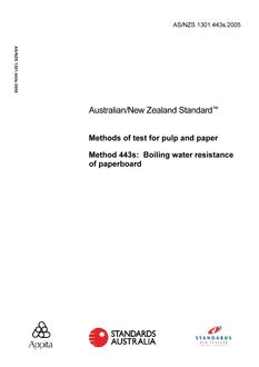 AS/NZS 1301.443S: 03/02/2005 Methods of test for pulp and paper, Method 443S: Boiling water resistance of paperboard