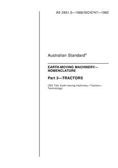 AS 2951.3: 12/31/1987 Earth-moving machinery – Nomenclature – Tractors