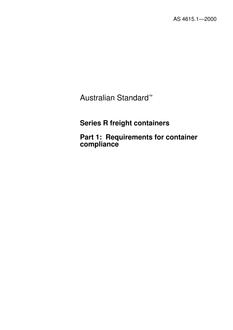 AS 4615.1: 01/01/2000 Series R freight containers – Requirements for container compliance