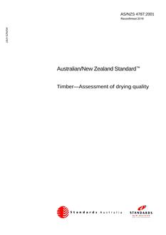 AS/NZS 4787: 05/05/2001 Timber – Assessment of drying quality