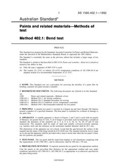 AS 1580.402.1: 08/10/1992 Paints and related materials – Methods of test, Method 402.1: Bend test