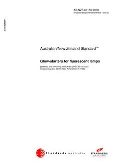 AS/NZS 60155: 01/10/2000 Glow-starters for fluorescent lamps