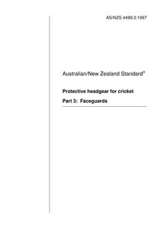 AS/NZS 4499.3: 12/05/1997 Protective headgear for cricket, Part 3: Faceguards