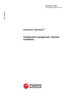 AS 4916: 02/25/2002 Construction management – General conditions