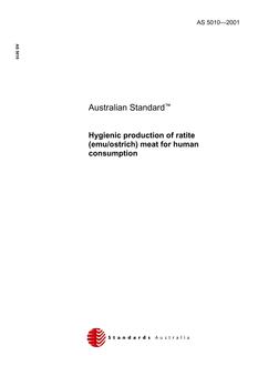 AS 5010: 10/08/2001 Hygienic production of ratite (emu/ostrich) meat for human consumption