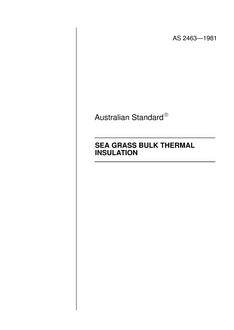 AS 2463: 12/31/1980 Sea grass bulk thermal insulation AS 2463: 12/31/1980 Sea grass bulk thermal insulation