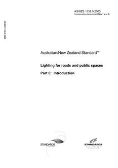 AS/NZS 1158.0: 09/07/2005 Lighting for roads and public spaces, Part 0: Introduction