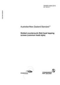 AS/NZS 4404: 08/26/2015 Slotted countersunk (flat) head tapping screws (common head style)