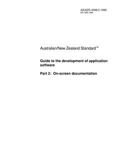 AS/NZS 4598.2: 08/05/1999 Guide to the development of application software, Part 2: On-screen documentation
