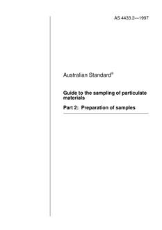 AS 4433.2: 01/01/1997 Guide to the sampling of particulate materials – Preparation of samples