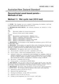AS/NZS 4266.11: 04/05/1995 Reconstituted wood-based panels – Methods of test, Method 11: Wet cyclic test (V313 test)