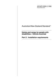 AS/NZS 3856.2: 10/05/1998 Hoists and ramps for people with disabilities – Vehicle-mounted, Part 2: Installation requirements