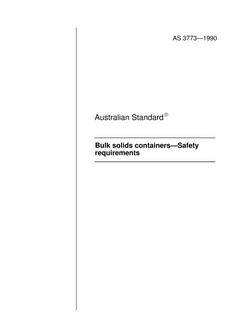 AS 3773: 12/31/1989 Bulk solids containers – Safety requirements AS 3773: 12/31/1989 Bulk solids containers – Safety requirements