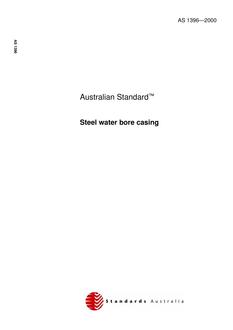 AS 1396: 01/01/2000 Steel water bore casing AS 1396: 01/01/2000 Steel water bore casing